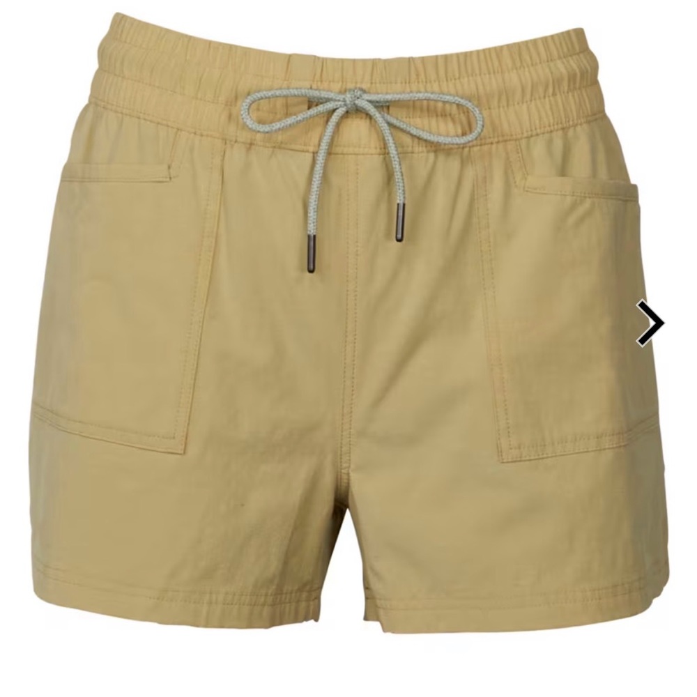 Ascend Acadia Trail mustard yellow organic cotton hiking outdoor shorts sz large